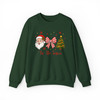 Santa Coquette Bow Candy Cane Christmas Holiday Sweatshirt S-5XL