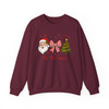Santa Coquette Bow Candy Cane Christmas Holiday Sweatshirt S-5XL