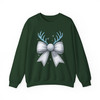 Leopard Rhinestone Christmas Bow Coquette Holiday Sweatshirt S-5XL