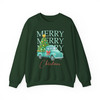Pink Retro Merry Christmas Truck Coquette Tree Sweatshirt S-5XL