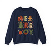Preppy Merry Brushstroke Christmas Tree Retro Sweatshirt S-5XL