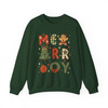 Preppy Merry Brushstroke Christmas Tree Retro Sweatshirt S-5XL