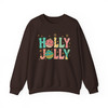 Holly Jolly Christmas Retro Preppy Holiday Sweatshirt S-5XL