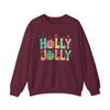 Holly Jolly Christmas Retro Preppy Holiday Sweatshirt S-5XL