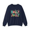 Holly Jolly Christmas Retro Preppy Holiday Sweatshirt S-5XL