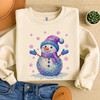 Colorful Christmas Disco Snowman Girly Holiday Sweatshirt S-5XL