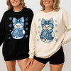 Denim Coquette Cottagecore Snowman Snowflake Retro Sweatshirt S-5XL