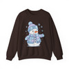 Cute Patchwork Snowman Girly Pink Winter Sweatshirt S-5XL