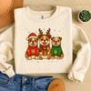 Bulldog Christmas Santa Reindeer Funny Holiday Sweatshirt S-5XL