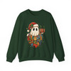 Patchwork Ghost Floral Holiday Lights Santa Hat Cozy Sweatshirt S-5XL