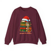All Booked For Xmas Book Lover Stack Santa Hat Sweatshirt S-5XL