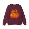 Pink Pumpkin Coquette Bow Faux Glitter Autumn Sweatshirt S-5XL