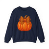 Pink Pumpkin Coquette Bow Faux Glitter Autumn Sweatshirt S-5XL