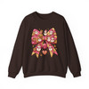 Coquette Pink Patchwork Bow Girly Holiday Sweatshirt S-5XL