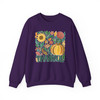 Give Thanks Retro Boho Floral Pumpkin Fall Sweatshirt S-5XL