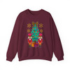 Retro Nutcracker Xmas Tree Leopard Gift Box Sweatshirt S-5XL
