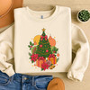 Coquette Pink Retro Christmas Tree Holiday Sweatshirt S-5XL