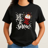 Snowman Let It Snow Christmas Cricut Holiday T-shirt S-5XL
