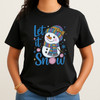 Let It Snow Cute Snowman Holiday Winter T-shirt S-5XL