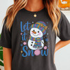 Let It Snow Cute Snowman Holiday Winter T-shirt S-5XL