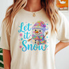 Let It Snow Snowman Christmas Holiday Kids Xmas T-shirt S-5XL