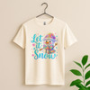 Let It Snow Snowman Christmas Holiday Kids Xmas T-shirt S-5XL