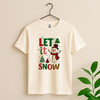 Let It Snow Winter Christmas Cute Snowman Leopard Tree T-shirt S-5XL