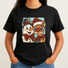 Christmas Snowman & Reindeer Preppy Holiday Brushstroke T-shirt S-5XL