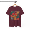 Retro Reindeer Boho Floral Christmas Preppy Holiday T-shirt S-5XL