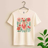 Boho Floral Nutcracker Holiday Christmas Preppy Festive T-shirt S-5XL