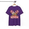 Glitter Coquette Pink Reindeer Kids Holiday Brushstroke T-shirt S-5XL