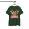 Glitter Coquette Pink Reindeer Kids Holiday Brushstroke T-shirt S-5XL