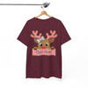 Glitter Coquette Pink Reindeer Kids Holiday Brushstroke T-shirt S-5XL