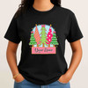 Girly Pink Christmas Coquette Tree Kids Name Xmas T-shirt S-5XL