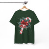 Candy Cane Christmas Holly Bow Holiday Cozy Winter Gift T-shirt S-5XL