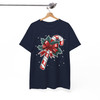 Candy Cane Christmas Holly Bow Holiday Cozy Winter Gift T-shirt S-5XL