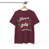 Holly Jolly Christmas Red Plaid Holiday Crewneck Festive Gift T-shirt S-5XL