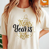New Year is Here Gold Glitter Holiday Pullover Festive Gift T-shirt S-5XL