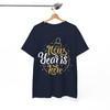 New Year is Here Gold Glitter Holiday Pullover Festive Gift T-shirt S-5XL