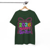 Happy New Year 2026 Checkered Bow Festive NYE Party T-shirt S-5XL