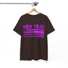 New Year 2026 Champagne NYE Party Crewneck Purple Graphic T-shirt S-5XL