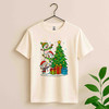 Three Snowmen Christmas Tree Cute Holiday Gifts Crewneck T-shirt S-5XL