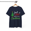Rockin Around the Christmas Tree Western Holiday Cowboy Boot Crewneck T-shirt S-5XL
