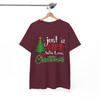 Rockin Around the Christmas Tree Western Holiday Cowboy Boot Crewneck T-shirt S-5XL