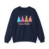 Merry and Bright Neon Christmas Tree Coquette Bow Sweatshirt S-5XL