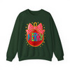 Colorful Glitter Merry Ornament Coquette Bow Holly Jolly Sweatshirt S-5XL
