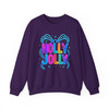 Holly Jolly Preppy Bow Brushstroke Holiday Sweatshirt S-5XL