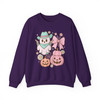 Adorable Halloween Cat Spooky Pumpkin Fall Sweatshirt S-5XL