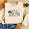 Let It Snow Winter Christmas Snowman Sublimation Sweatshirt S-5XL