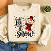 Snowman Let It Snow Christmas Cricut Holiday Sweatshirt S-5XL
